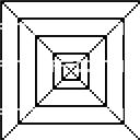 Black and white square with diagonal
