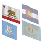 View Larger Image of US state flags California - Delaware