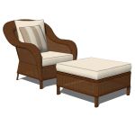 View Larger Image of Palmetto wicker armchair and ottoman